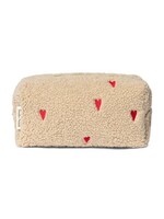 Studio Noos Ecru teddy hearts pouch - Studio Noos