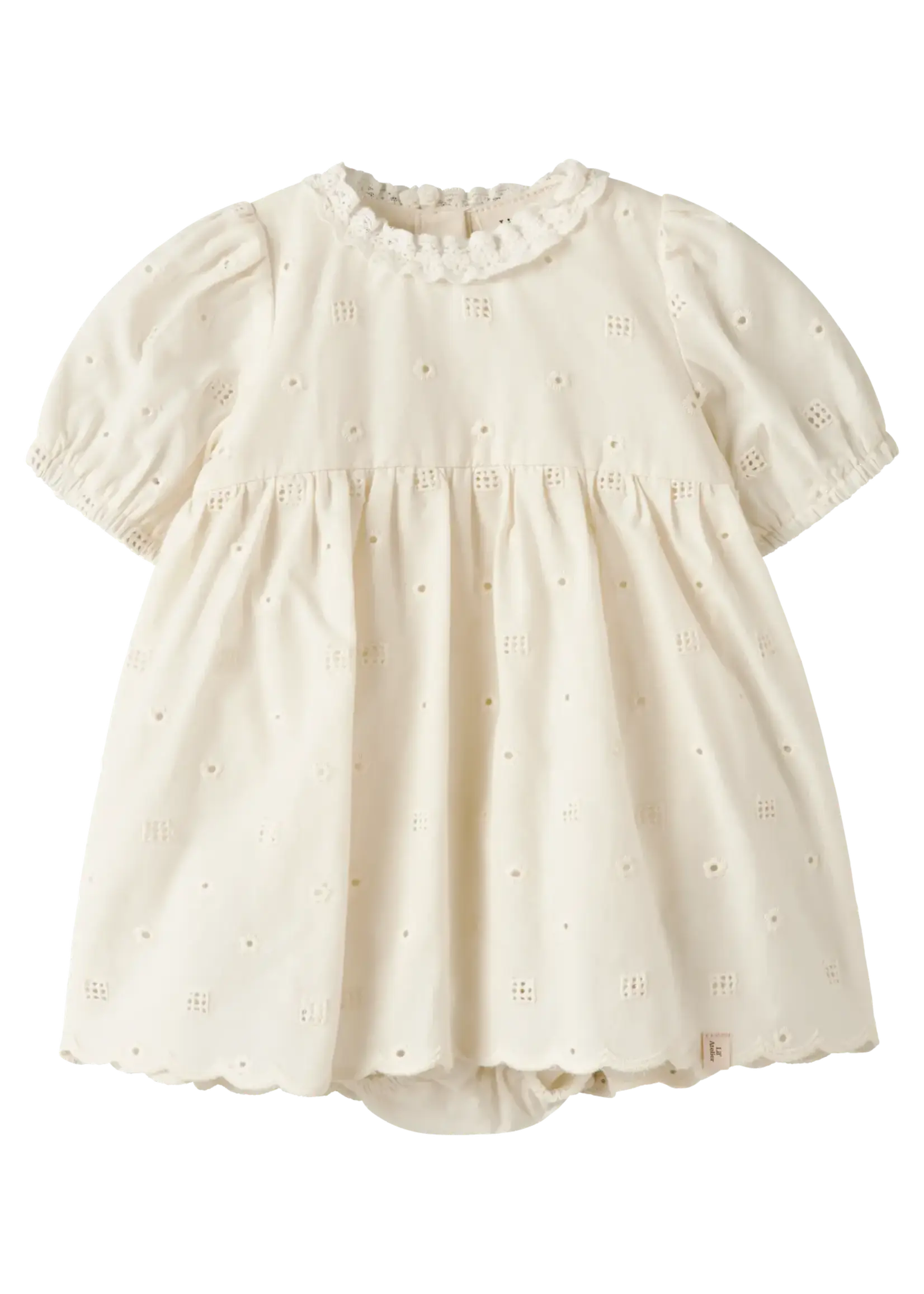 Lil Atelier Flores ss Body Dress | Coconut milk - Lil Atelier