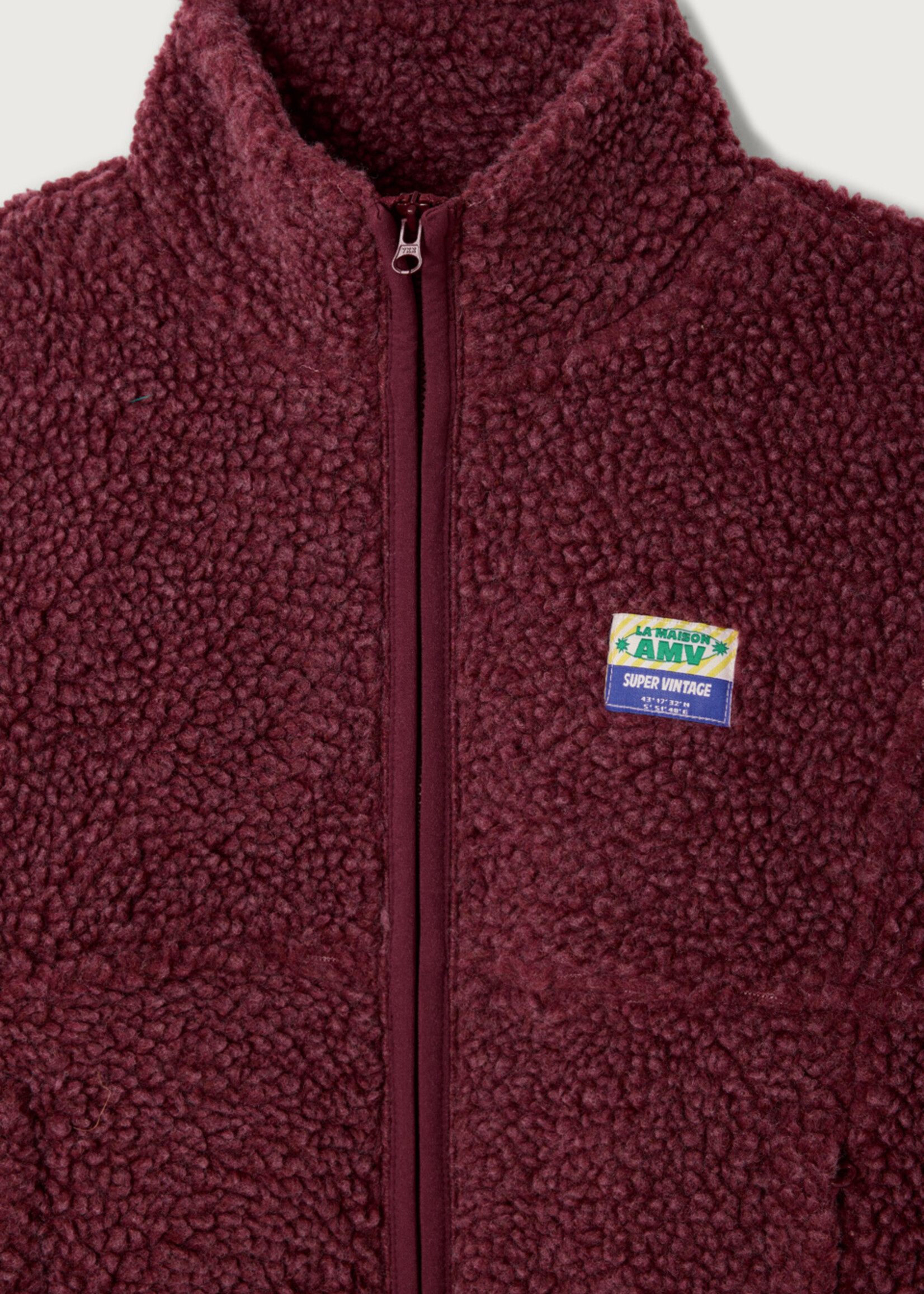 American Vintage Vest  zippee Burgundy melange - American Vintage