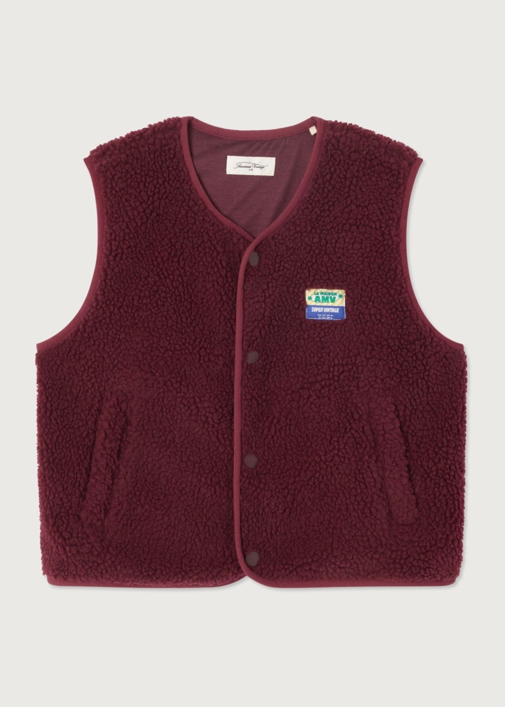 American Vintage Veste ample Burgundy melange - American Vintage