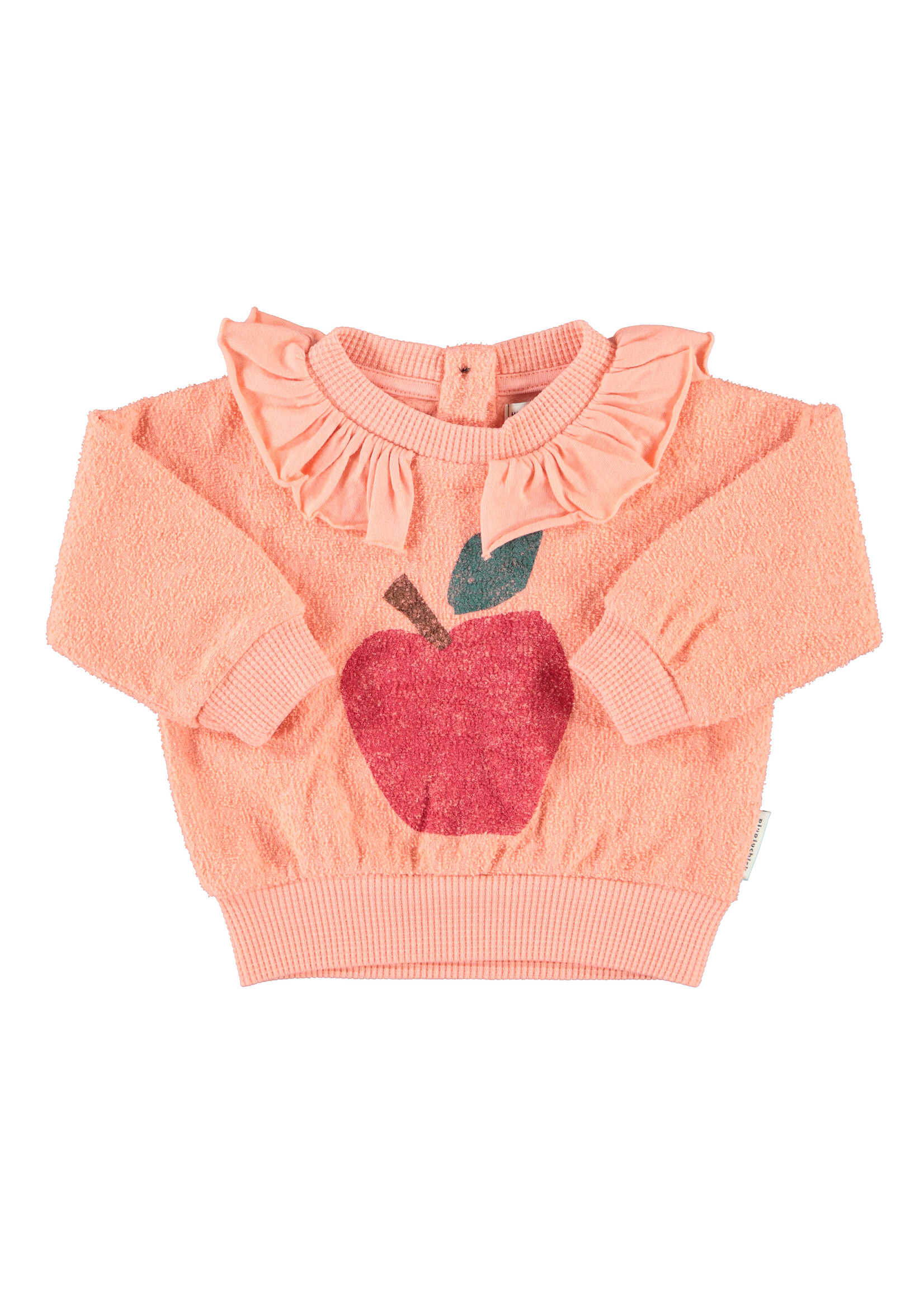 Piupiuchick Sweatshirt collar Pink Apple print- Piupiuchick