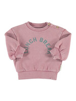 Piupiuchick Oversized sweatshirt Pink lunchbreak print- Piupiuchick