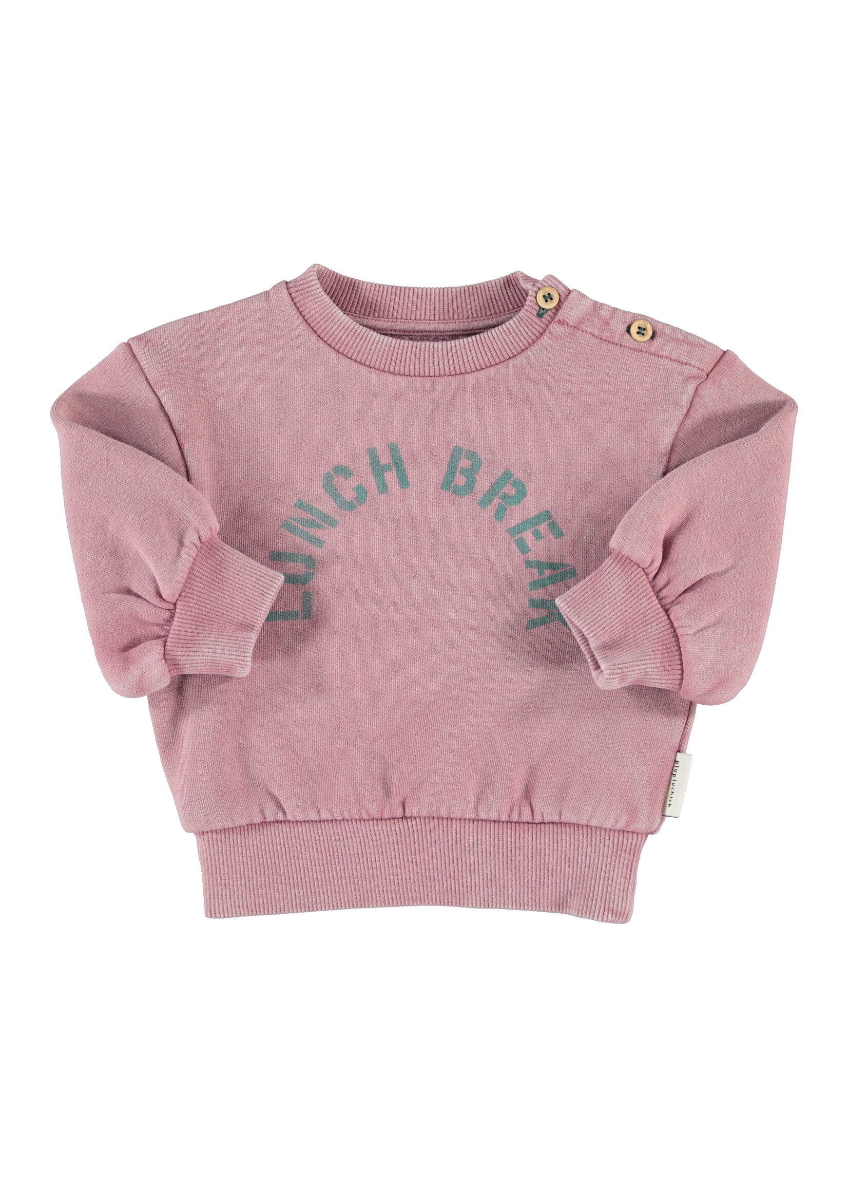 Piupiuchick Oversized sweatshirt Pink lunchbreak print- Piupiuchick