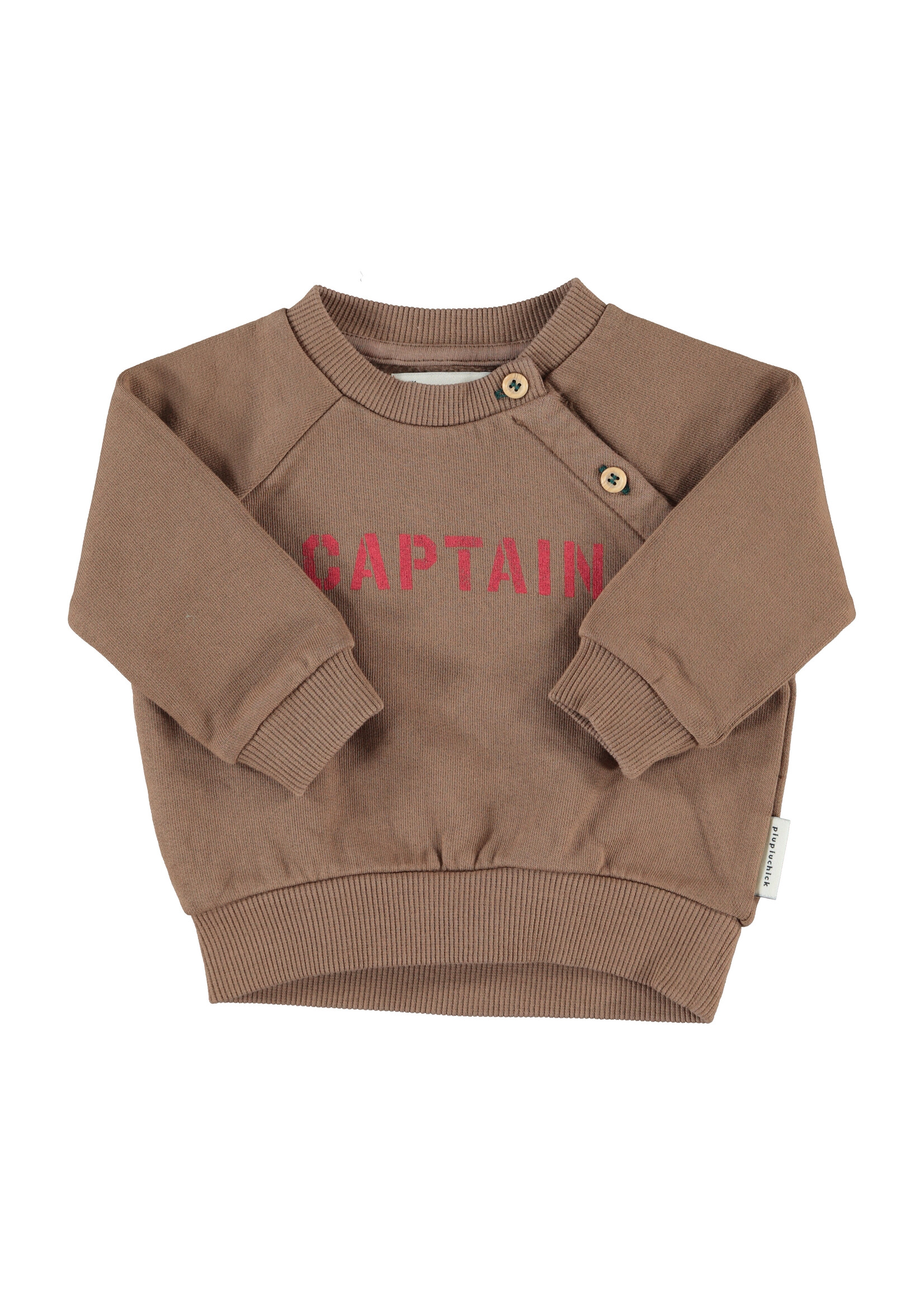 Piupiuchick Sweatshirt Brown captain print- Piupiuchick