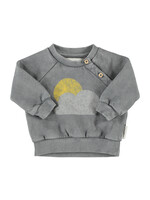 Piupiuchick Sweatshirt Grey sun/cloud print- Piupiuchick