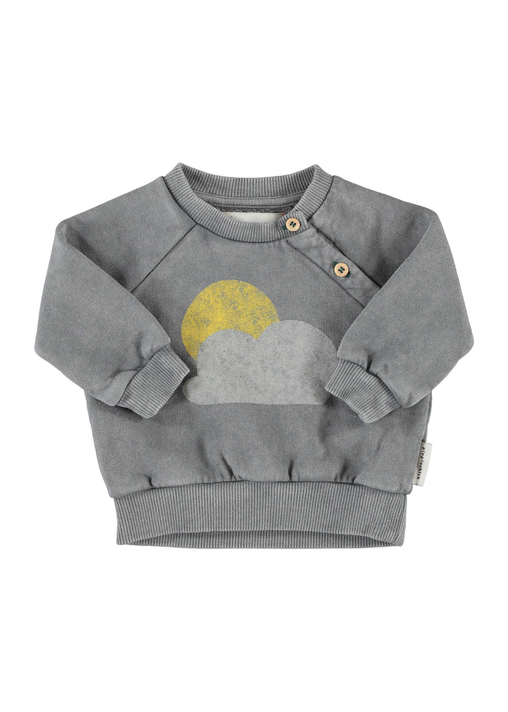 Piupiuchick Sweatshirt Grey sun/cloud print- Piupiuchick