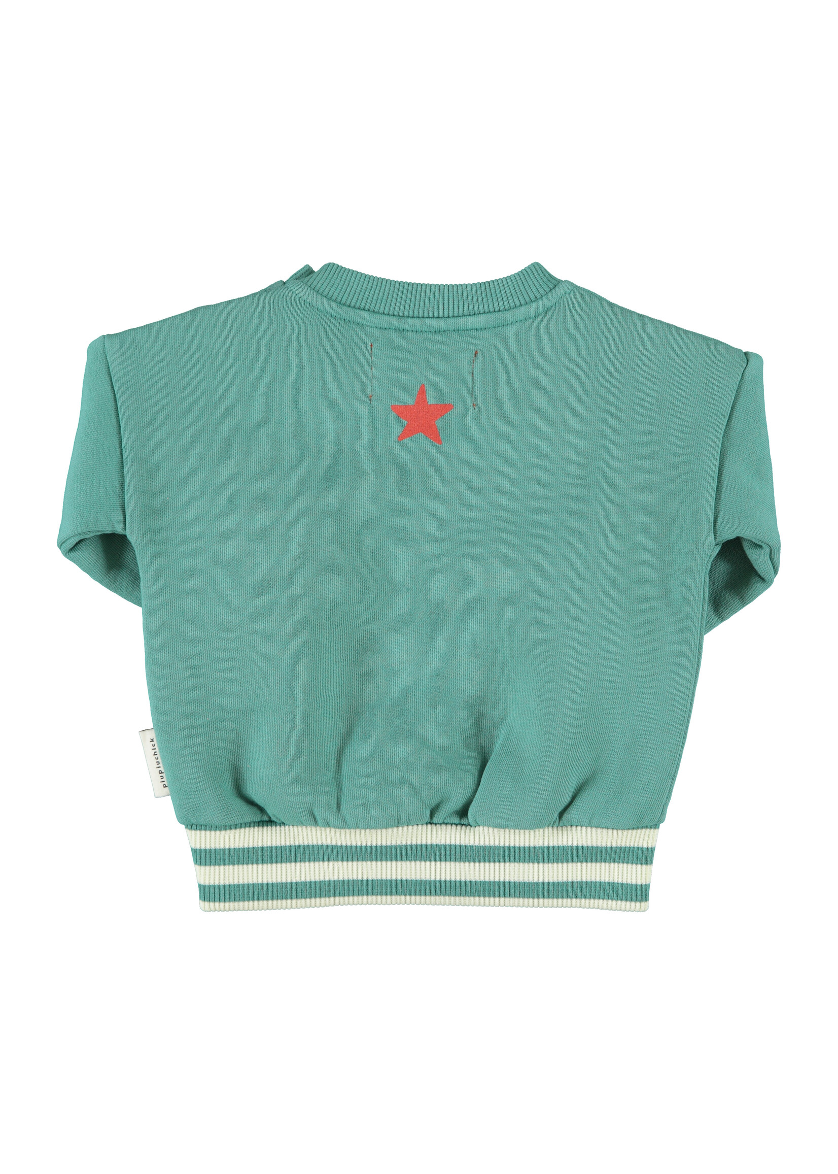Piupiuchick Sweatshirt Green Here we go print - Piupiuchick