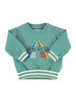 Piupiuchick Sweatshirt Green Here we go print - Piupiuchick