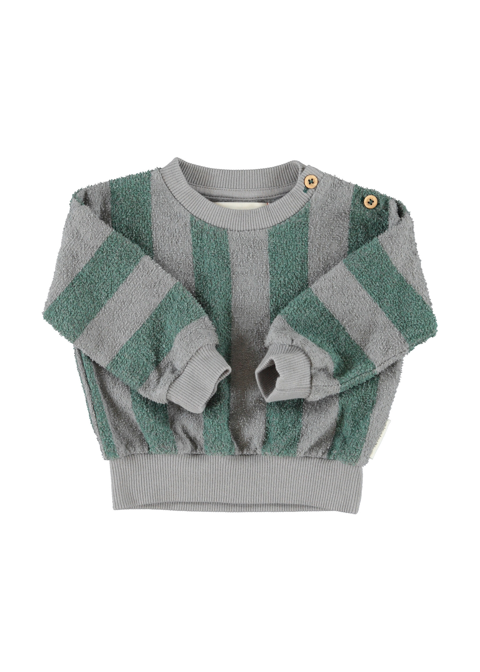 Piupiuchick Sweatshirt Grey Green stripes - Piupiuchick