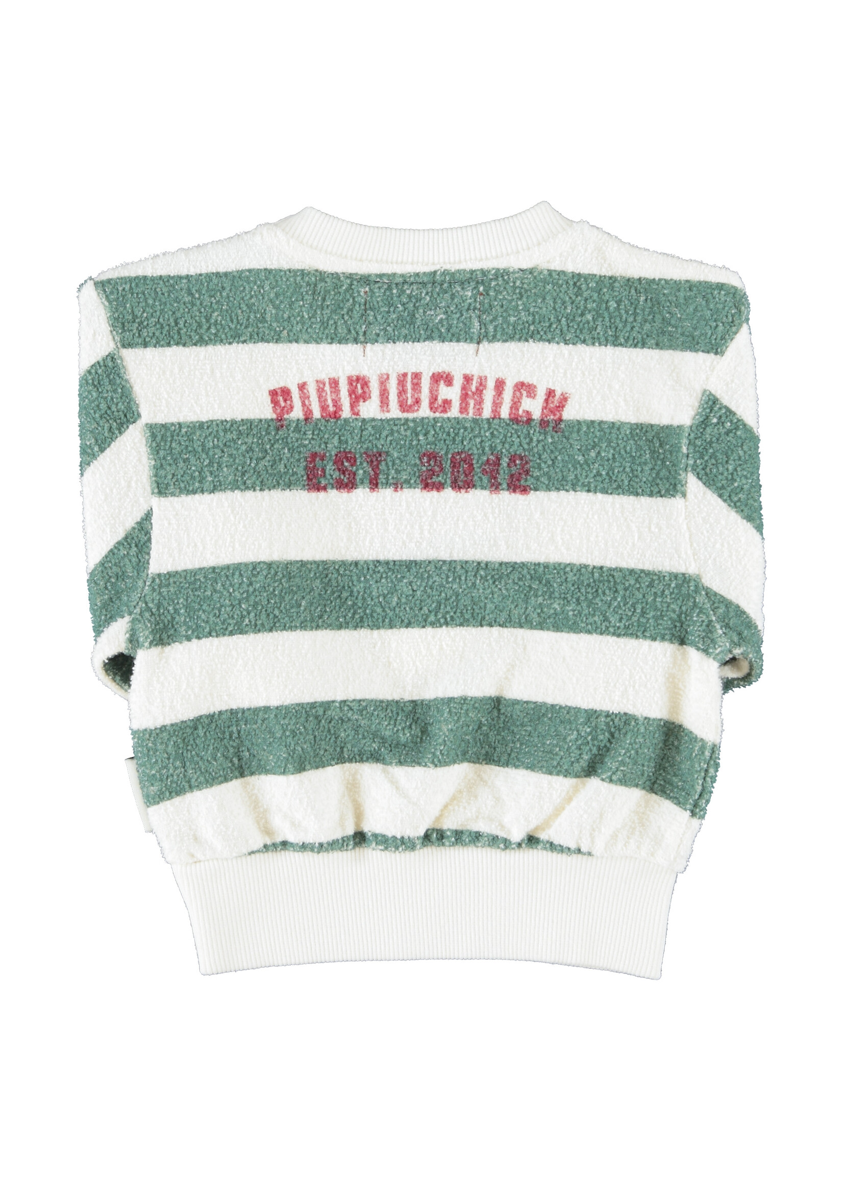 Piupiuchick Sweatshirt Ecru green stripes - Piupiuchick