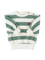 Piupiuchick Sweatshirt Ecru green stripes - Piupiuchick