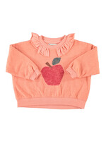 Piupiuchick Sweatshirt collar Pink apple print - Piupiuchick