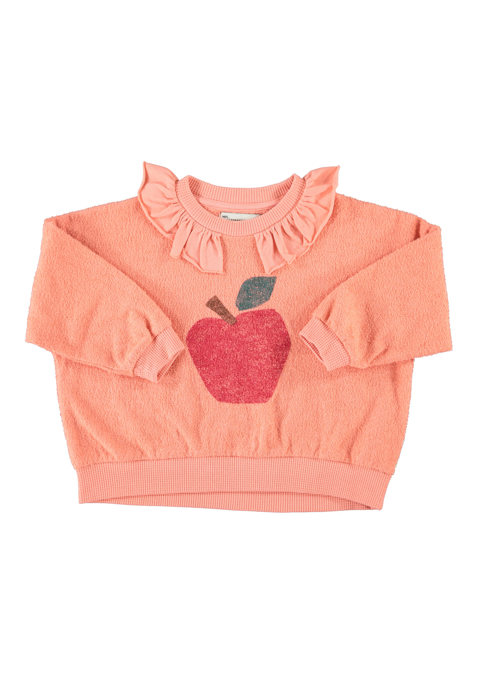 Piupiuchick Sweatshirt collar Pink apple print - Piupiuchick