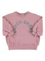 Piupiuchick Oversized sweatshirt Pink lunch break print - Piupiuchick