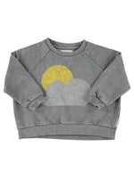 Piupiuchick Sweatshirt grey sun/cloud print - Piupiuchick