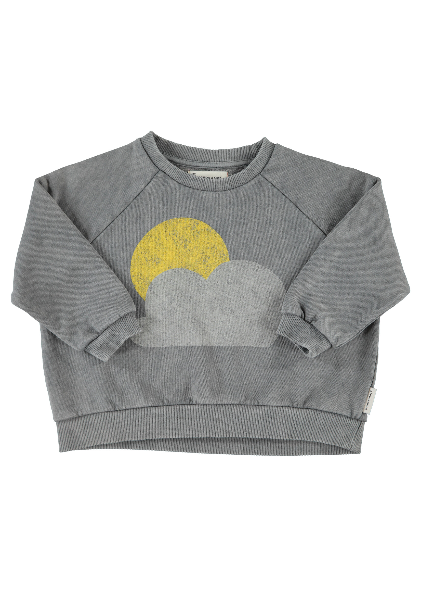 Piupiuchick Sweatshirt grey sun/cloud print - Piupiuchick
