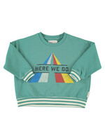 Piupiuchick Sweatshirt green here we go print - Piupiuchick
