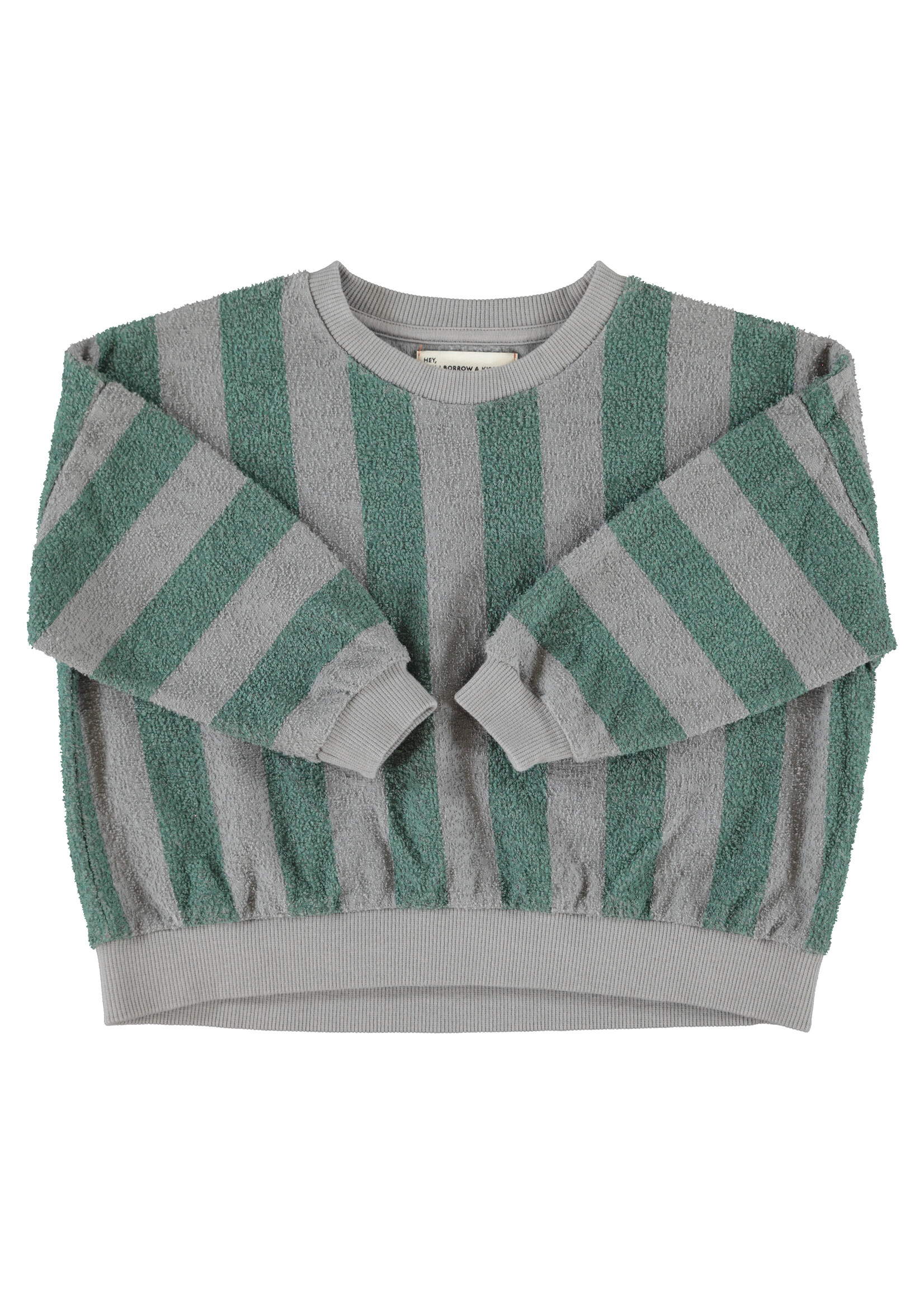 Piupiuchick Sweatshirt Grey/Green stripes - Piupiuchick
