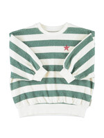 Piupiuchick Sweatshirt Ecru/Green stripes - Piupiuchick