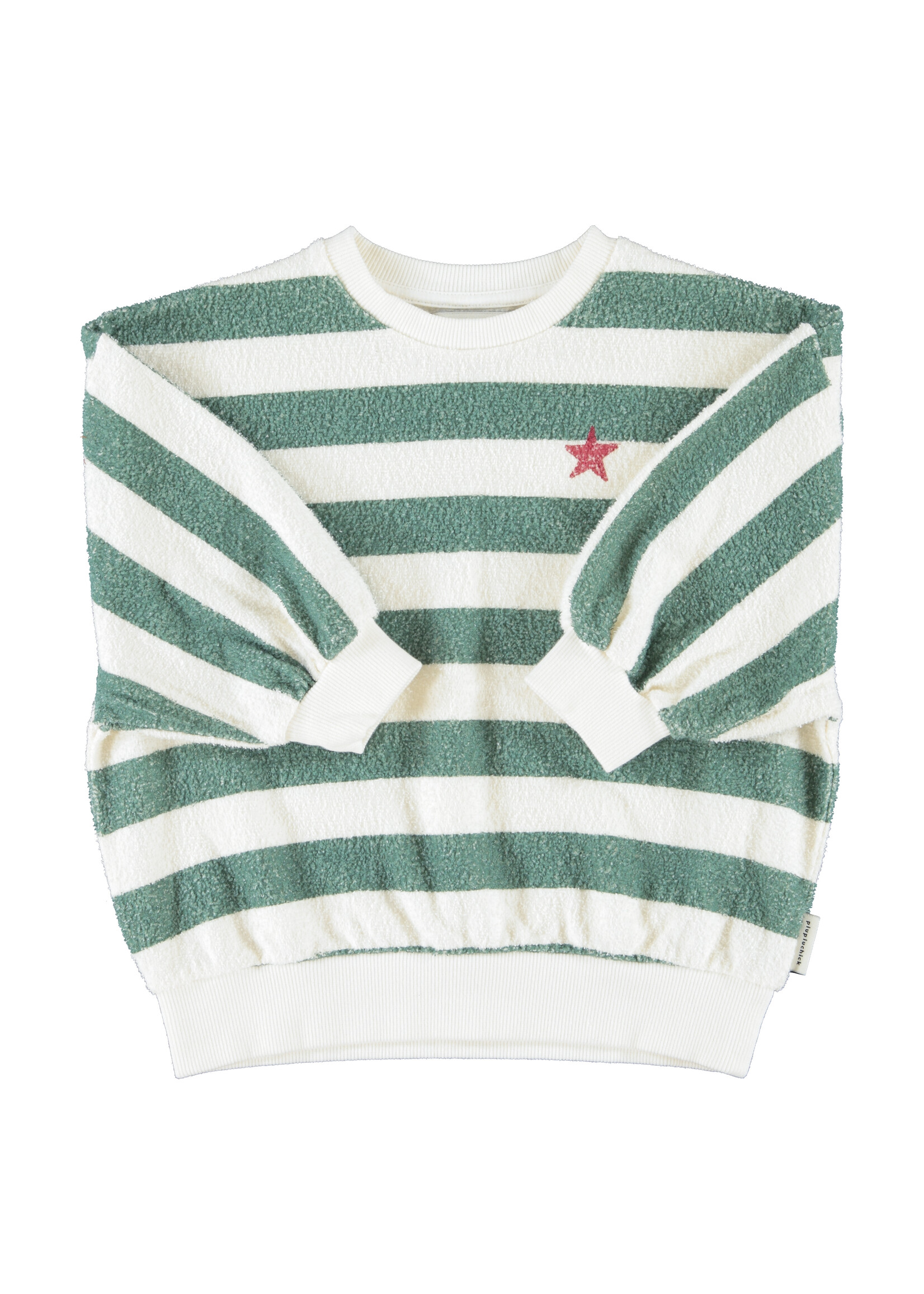 Piupiuchick Sweatshirt Ecru/Green stripes - Piupiuchick