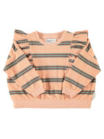 Piupiuchick Terry cotton sweatshirt Light pink double stripes - Piupiuchick