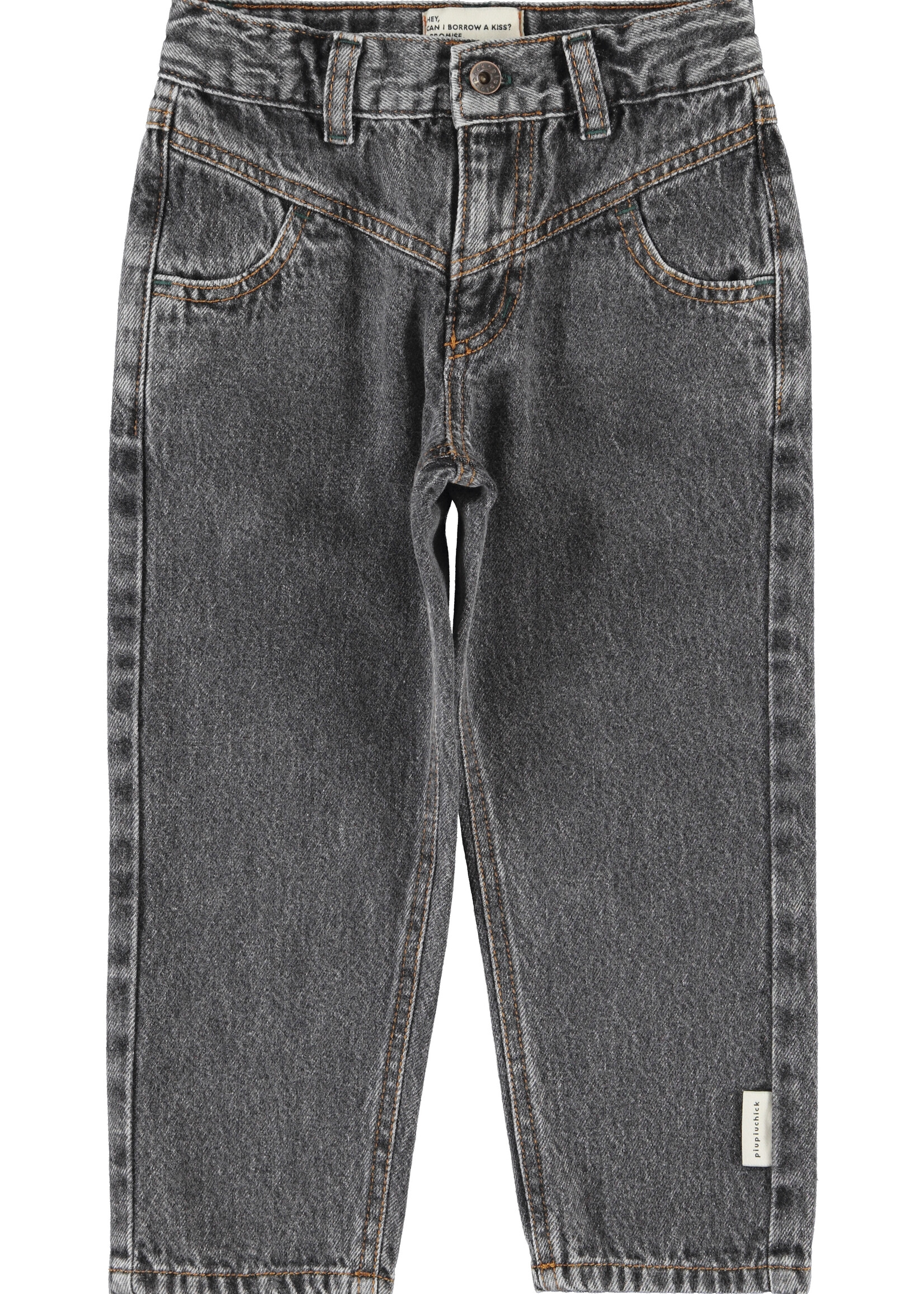 Piupiuchick Mom fit trousers Washed black denim - Piupiuchick
