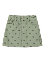 Piupiuchick Short skirt Olive green Black hearts - Piupiuchick
