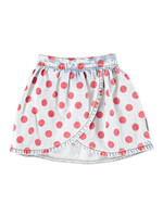 Piupiuchick Short skirt Light blue denim Red dots - Piupiuchick