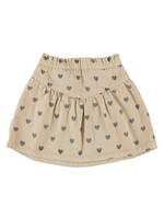 Piupiuchick Short skirt  Beige black hearts - Piupiuchick