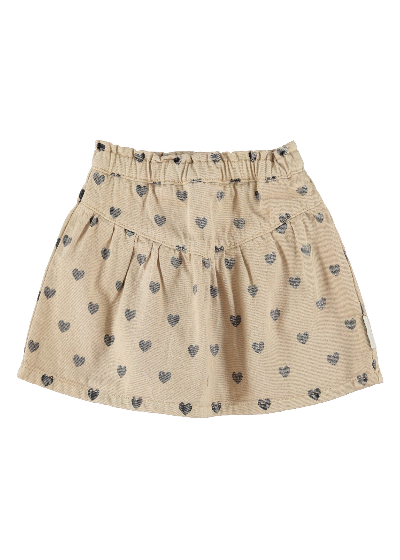 Piupiuchick Short skirt  Beige black hearts - Piupiuchick