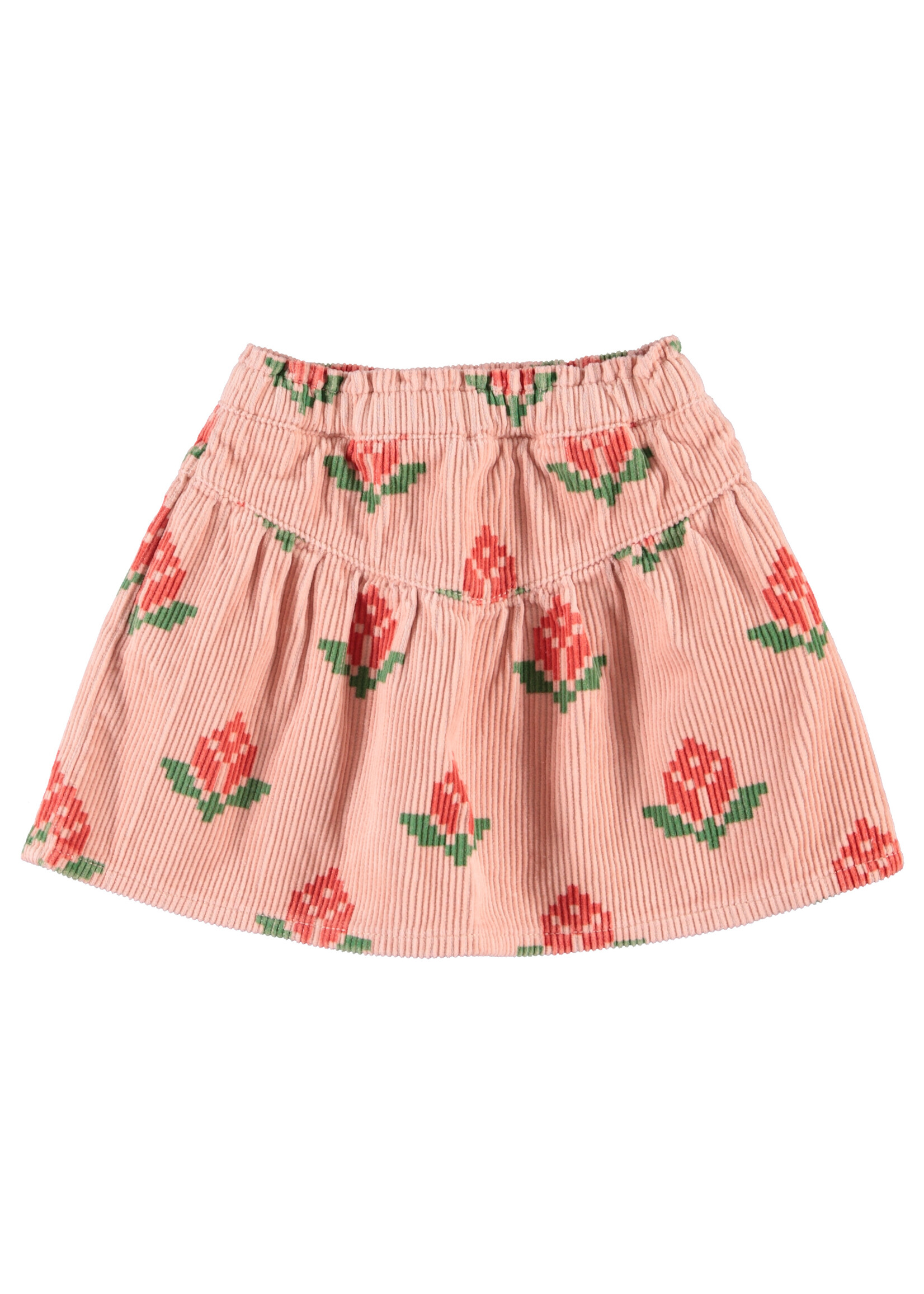 Piupiuchick Short skirt pink big flowers - Piupiuchick