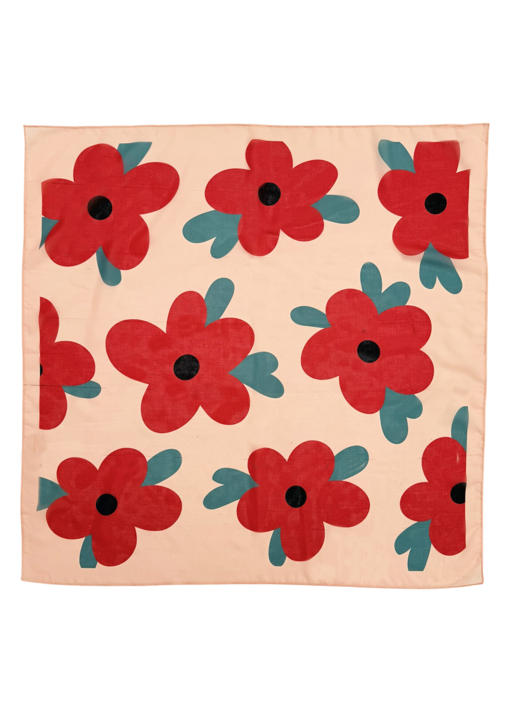 Piupiuchick Chiffon bandana light pink big flowers - Piupiuchick