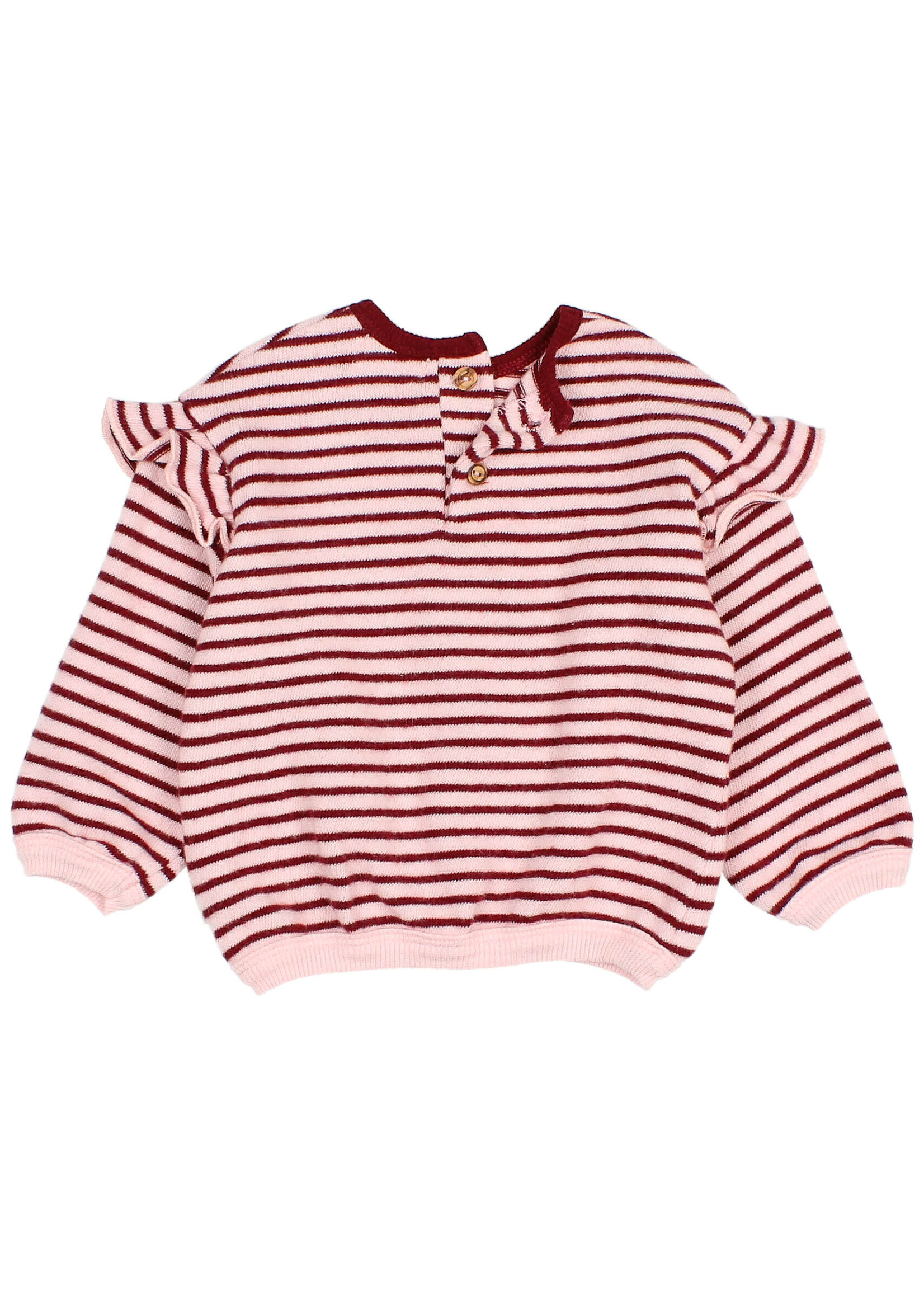 Buho Barcelona BB soft stripes girly sweatshirt Pomegranate - Buho