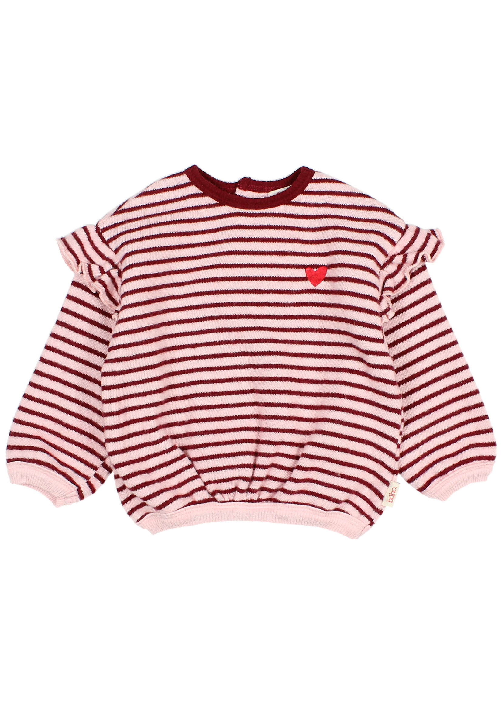 Buho Barcelona BB soft stripes girly sweatshirt Pomegranate - Buho