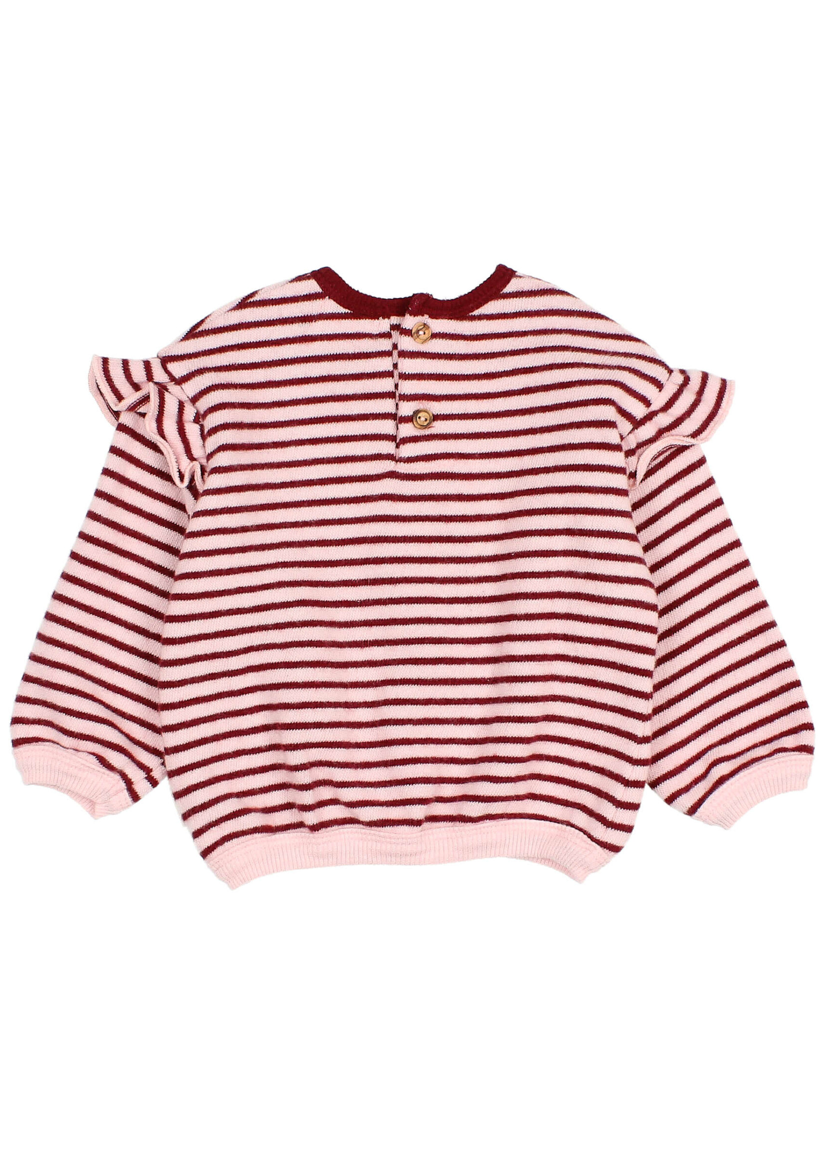 Buho Barcelona BB soft stripes girly sweatshirt Pomegranate - Buho