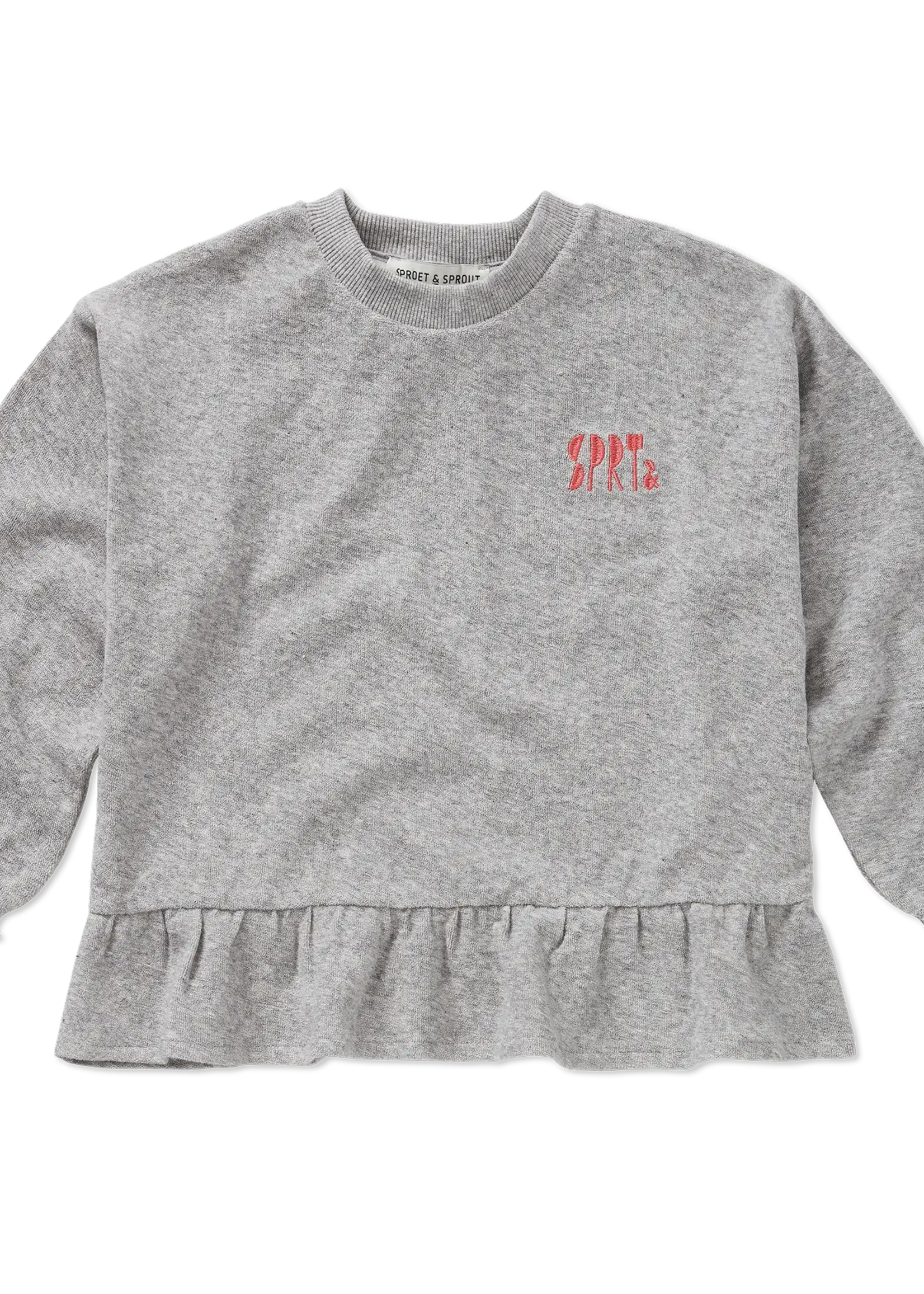 Sproet en Sprout Girls sweatshirt ruffle grey - Sproet en Sprout