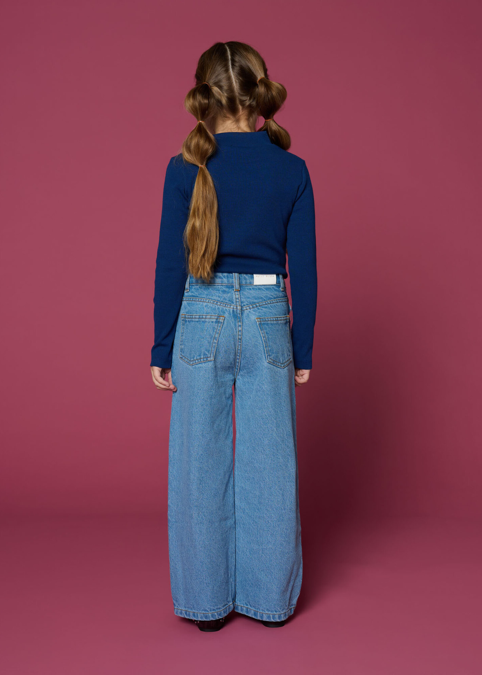 Petit Blush Wide leg jeans | Mid blue - Petit Blush