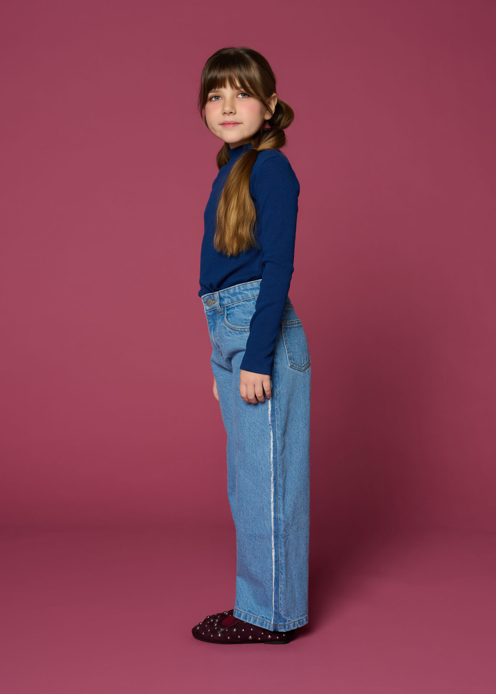 Petit Blush Wide leg jeans | Mid blue - Petit Blush