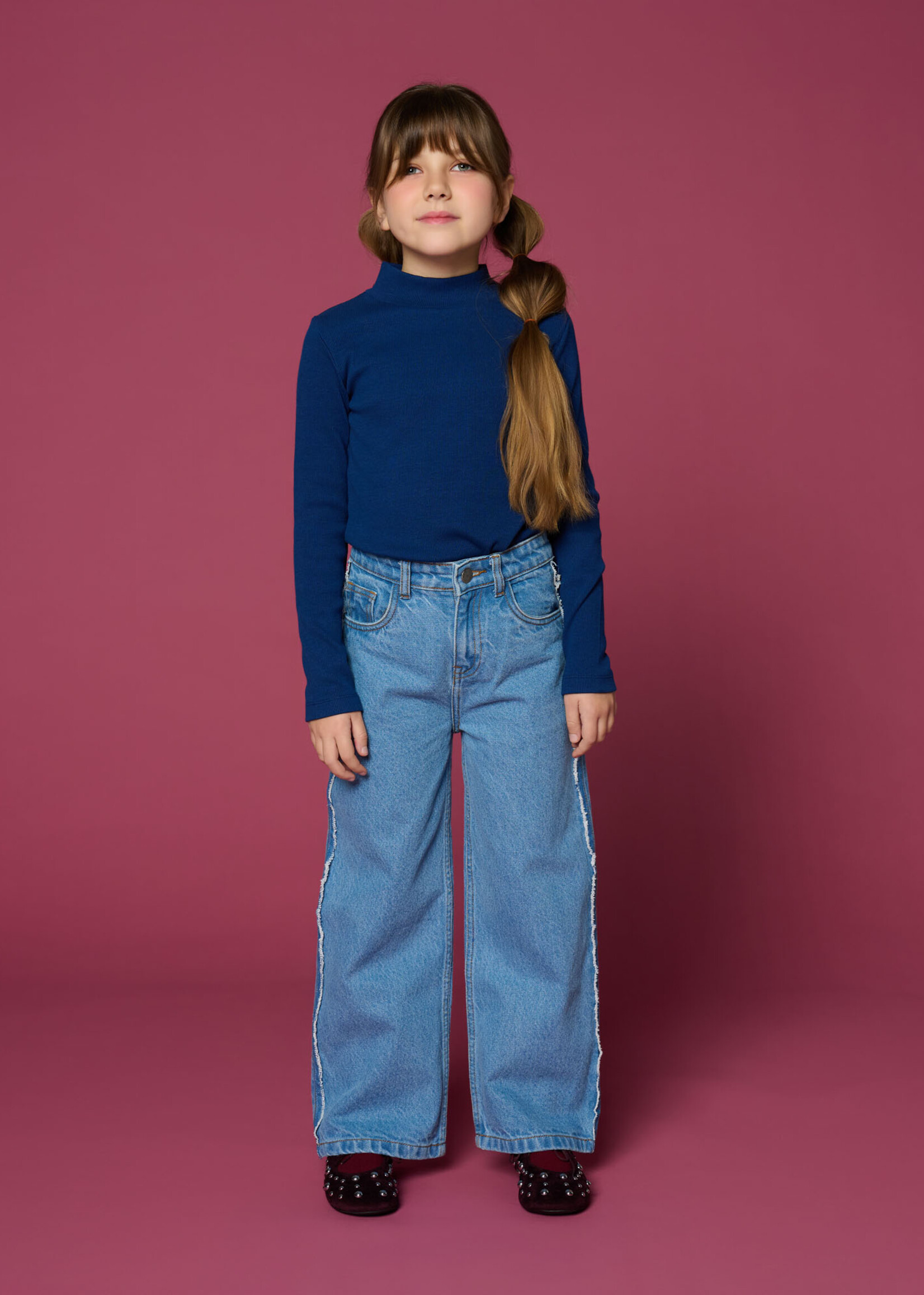 Petit Blush Wide leg jeans | Mid blue - Petit Blush