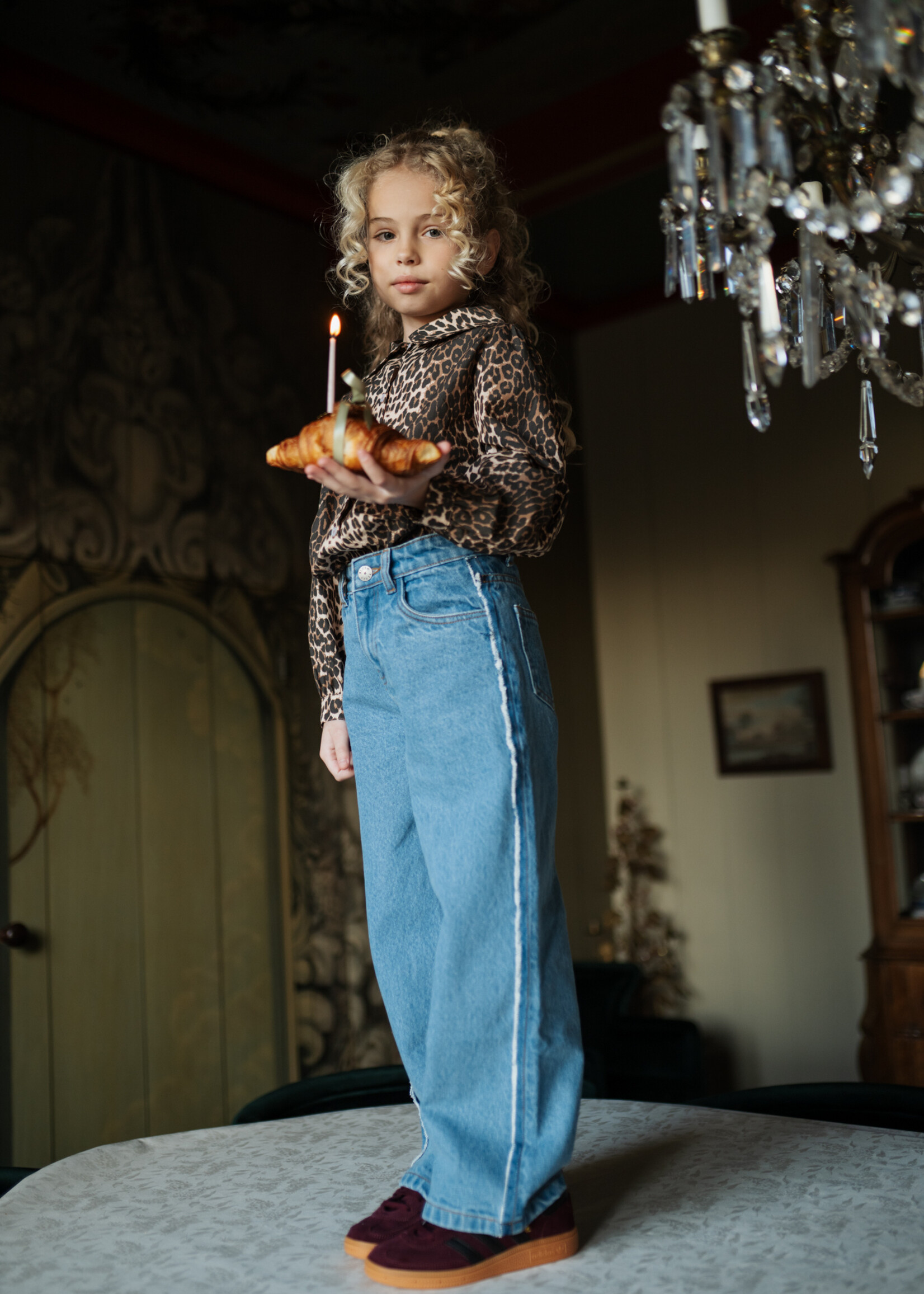 Petit Blush Wide leg jeans | Mid blue - Petit Blush