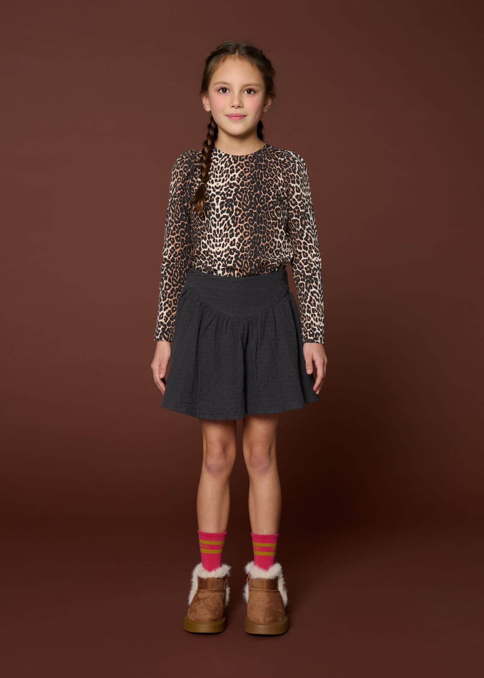 Petit Blush Puff sleeve top | Leopard - Petit Blush