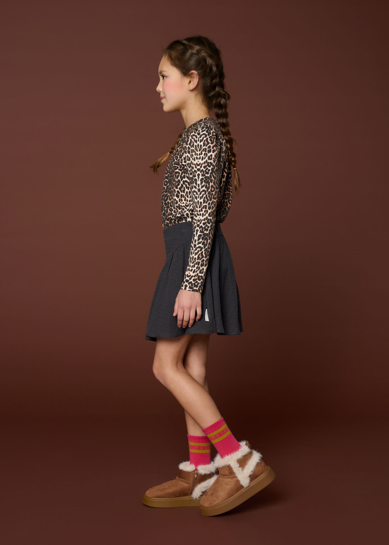 Petit Blush Puff sleeve top | Leopard - Petit Blush