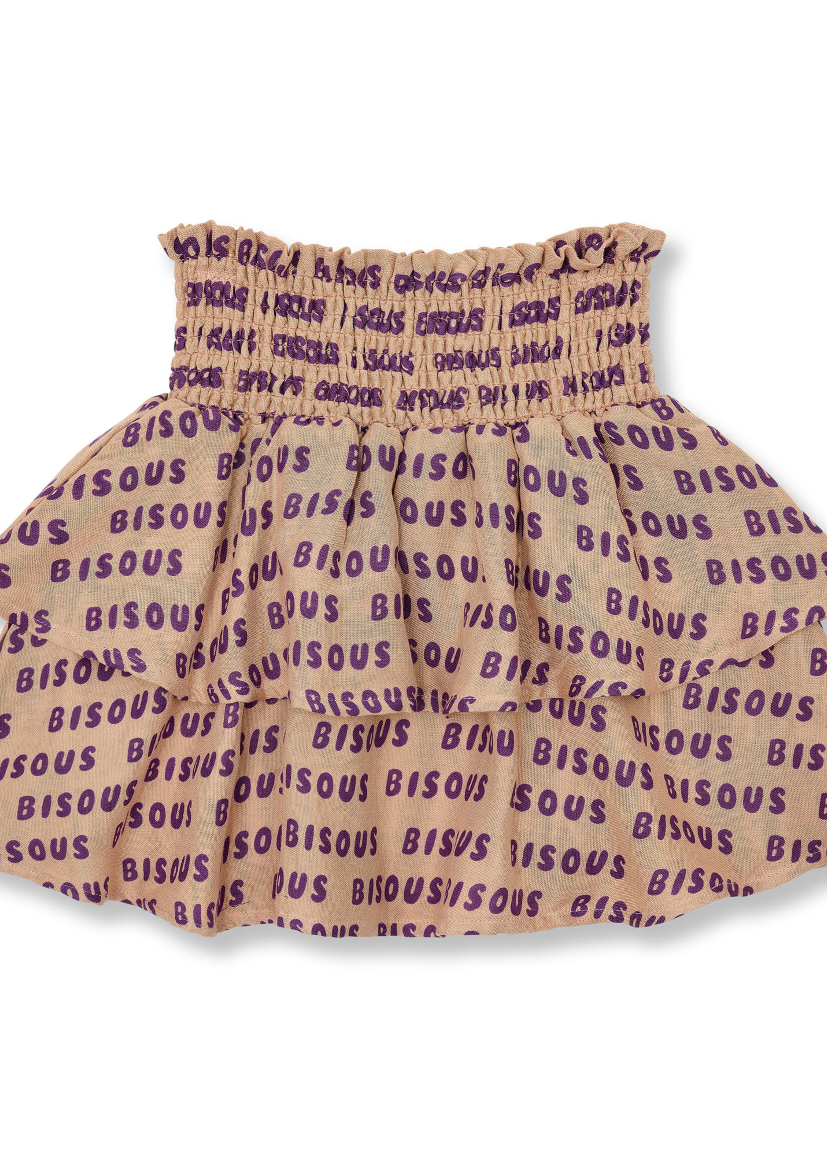 Petit Blush Mini smock skirt bisous | Cork/Purple - Petit Blush