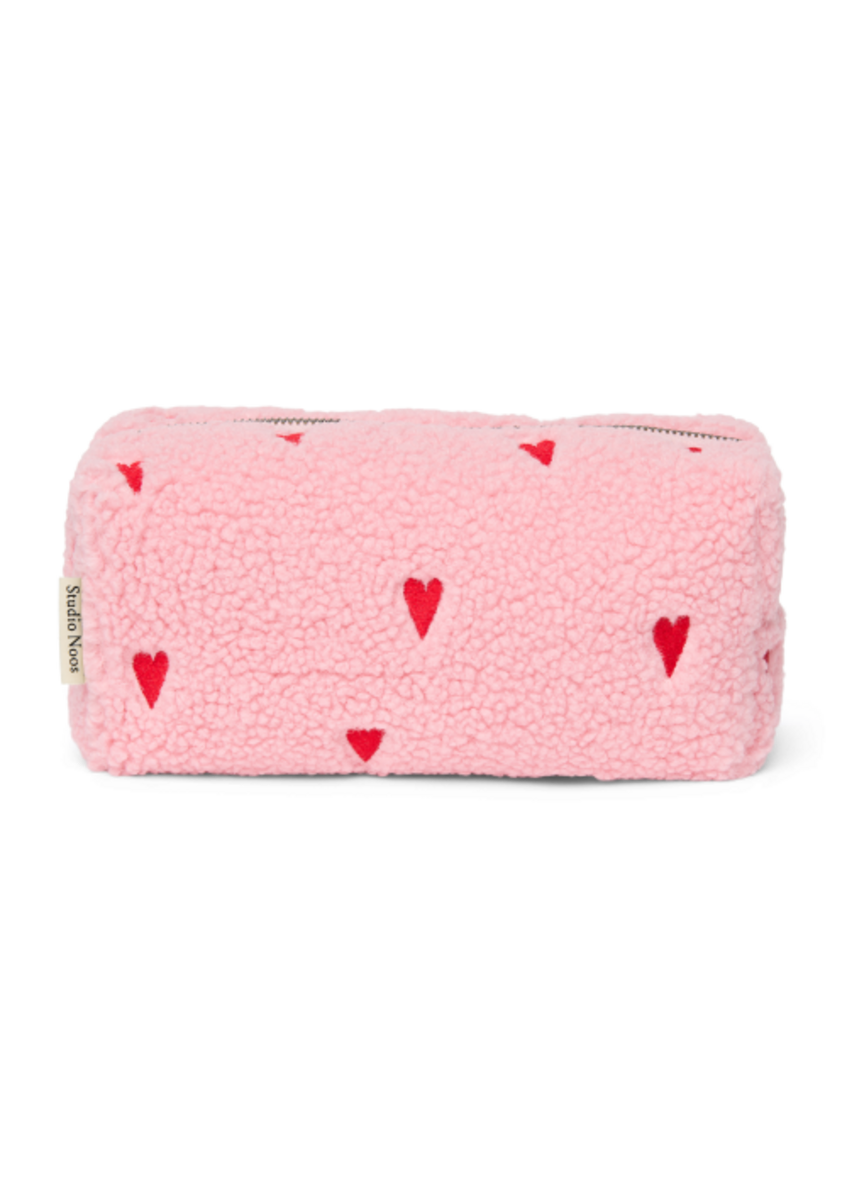 Studio Noos Light pink teddy hearts pouch - Studio Noos