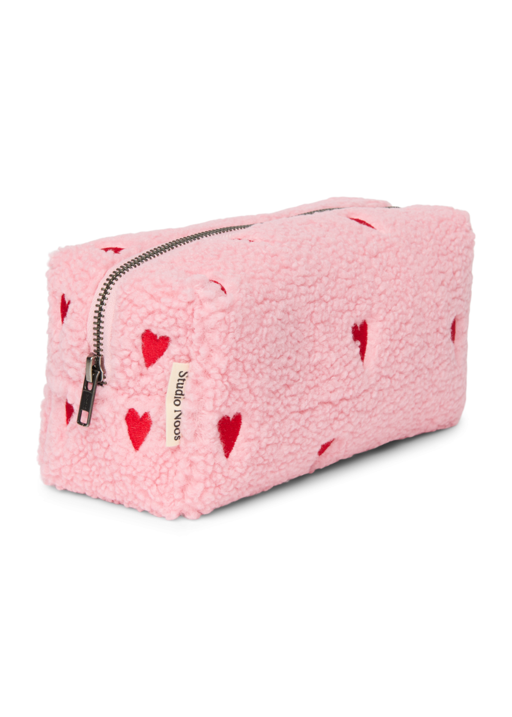 Studio Noos Light pink teddy hearts pouch - Studio Noos
