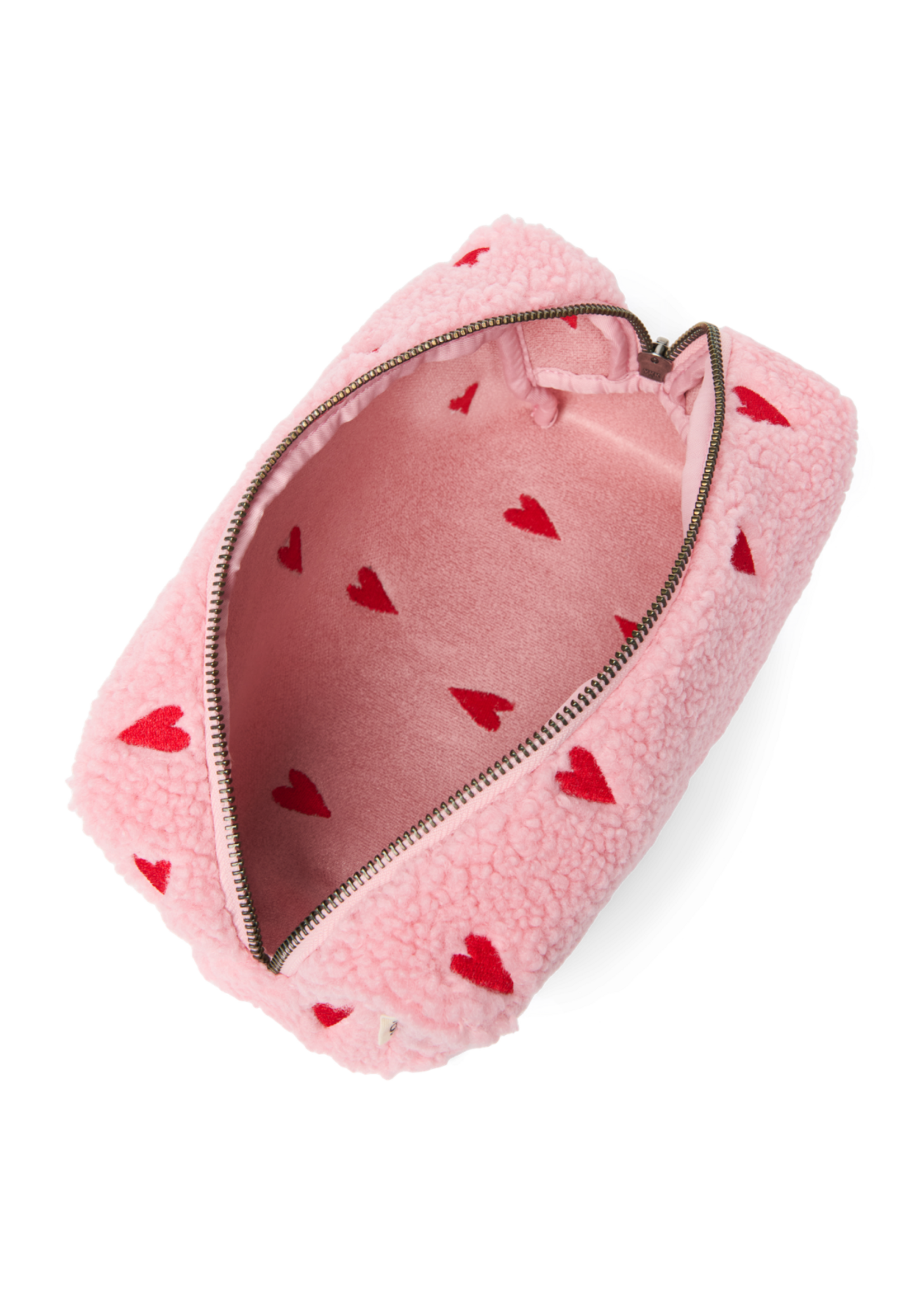 Studio Noos Light pink teddy hearts pouch - Studio Noos