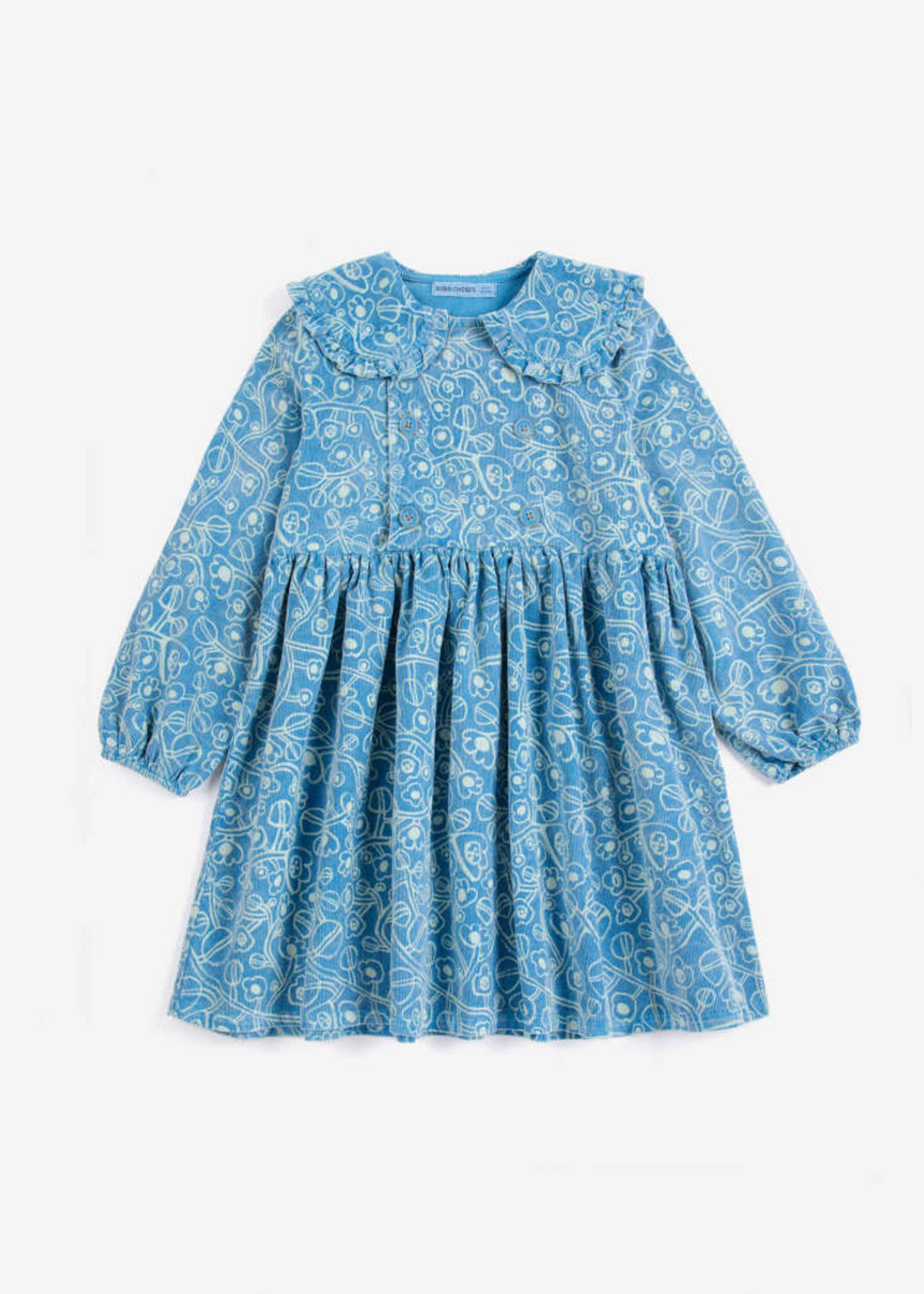 Bobo Choses Sketchy allover flowers corduroy dress - Bobo Choses