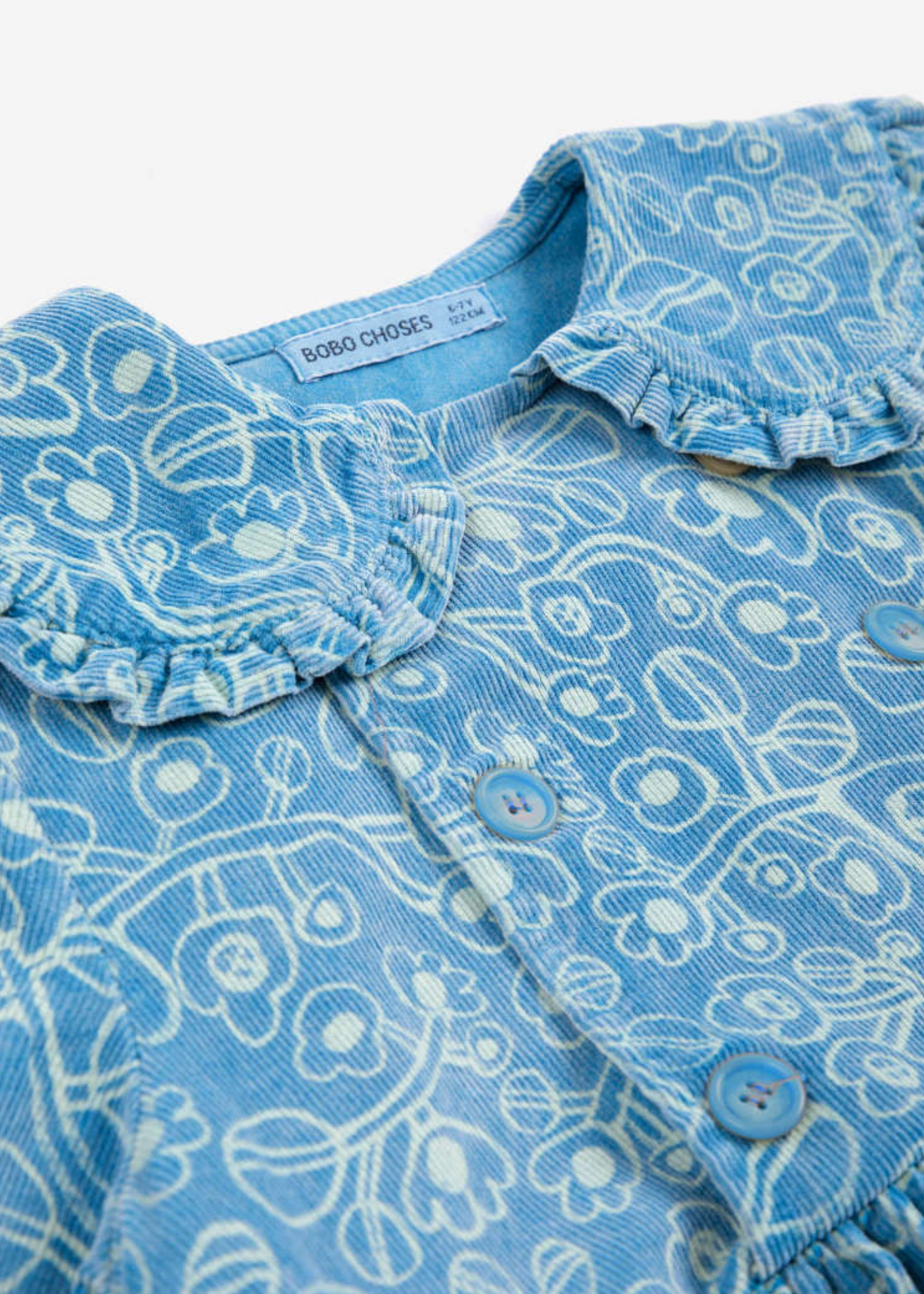 Bobo Choses Sketchy allover flowers corduroy dress - Bobo Choses