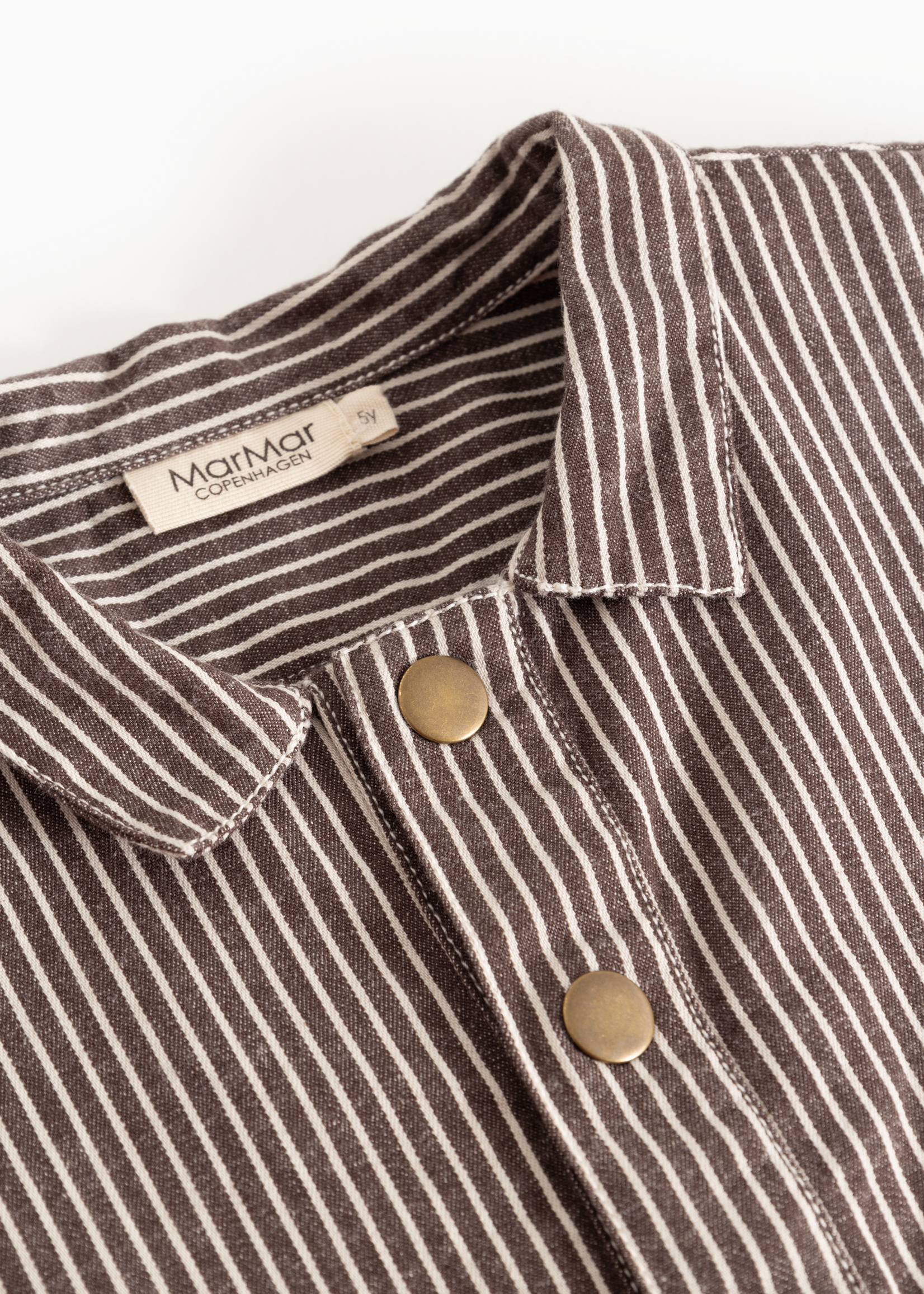 Marmar Copenhagen Tovan soft denim top | Dark brownie stripe - Marmar