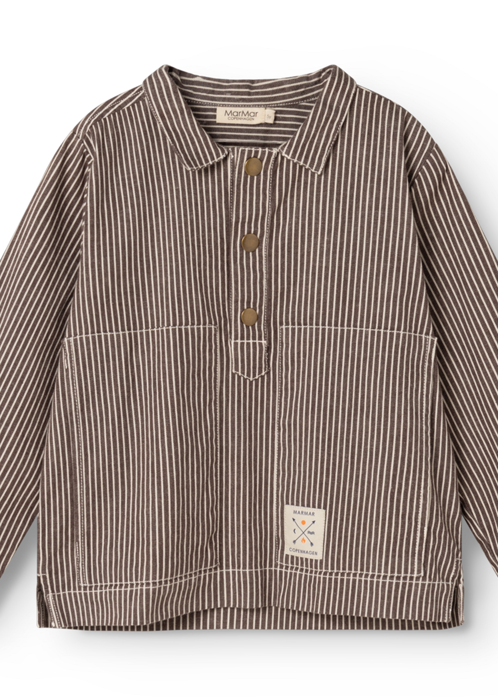 Marmar Copenhagen Tovan soft denim top | Dark brownie stripe - Marmar